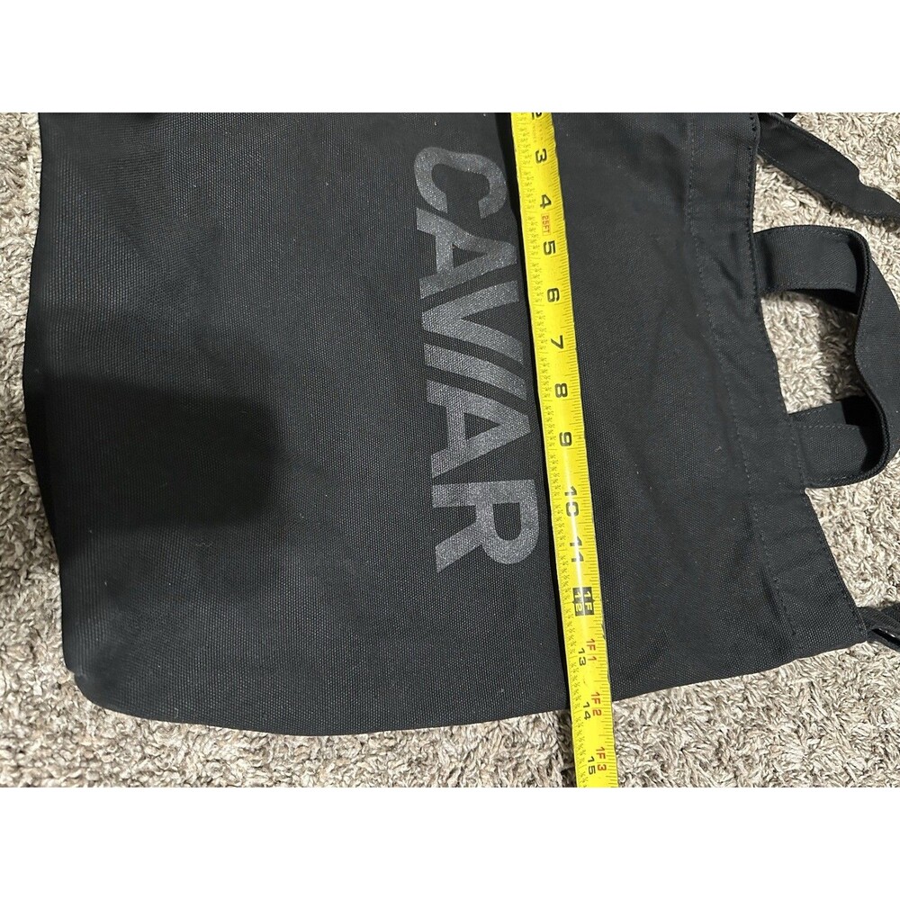 Baggu Caviar "Hallo!" Recycled Cotton Black Tote Bag - Picture 3 of 8